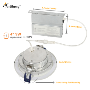 <strong>LED</strong> Recessed Ceiling Light with Junction Box White 4' 9W Baffle <strong>LED</strong> Panel Light Downlight High Brightness Easy Installation - Product Image 3
