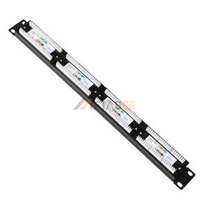 定制Utp网络配线板机架面板安装12 24 48端口Cate5e Cat6 5 1u梯形RJ11 RJ45 - Product Image 1