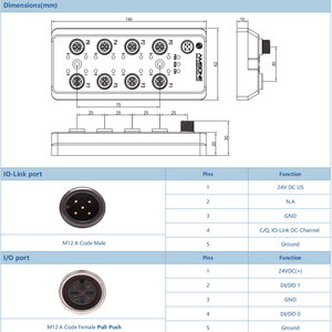 Amsone Custom Push Pull Locking System 8-Port-Verbindung IO-Link Hub Slave Profit net Ether cat für Automatisierung roboter - Product Image 3