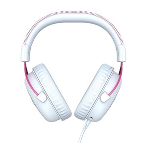 Per iper X Cloud II cuffie cablate con cancellazione del rumore staccabile 7.1 suono Surround virtuale bianco e rosa per Computer PC - Product Image 3