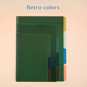 Recarga de cuaderno de hojas sueltas B5 con 4 colores impresos, páginas divisorias de plástico PP, papel divisor de índice de cuaderno colorido