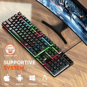 High Quality SC715 Mixed Color LED <strong>Light</strong> 104 <strong>Keys</strong> Wired USB <strong>Computer</strong> Peripherals New Gaming Multimedia <strong>Keyboard</strong> - Product Image 4