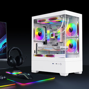 Venta caliente de fábrica de vidrio templado caja de la computadora Gaming Atx Pc Case OEM personalizado caja de la PC de escritorio con fuente de alimentación - Product Image 3