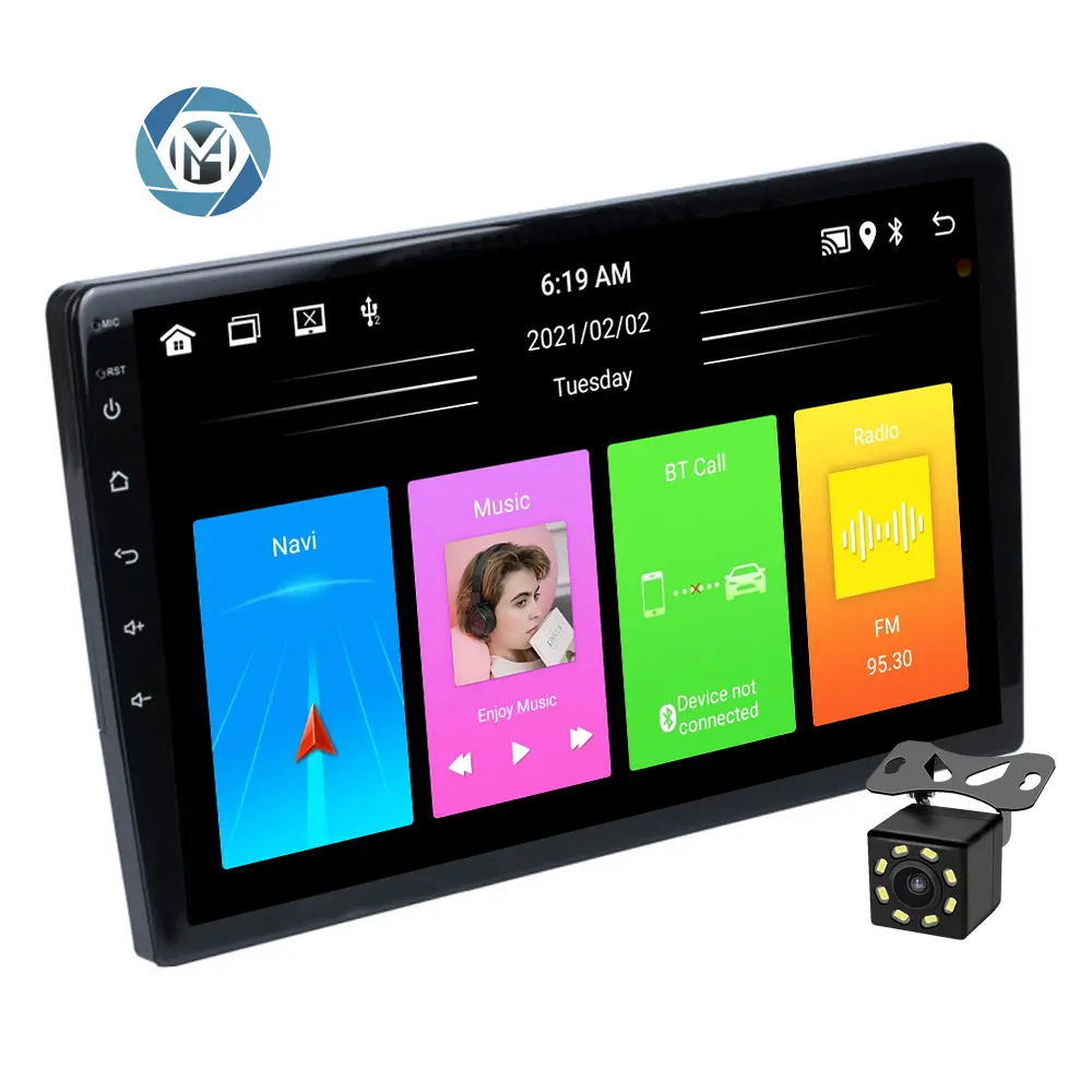 Hengmao sıcak 10 inç araba Android indir GPS yazılımı için araç DVD oynatıcı oynatıcı Navigator ses 2 Din araba multimedya oynatıcı