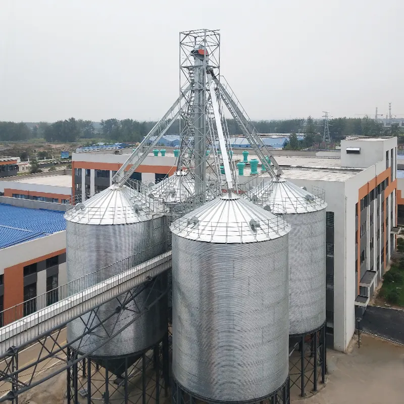 Silo de grãos 1500t para armazenar arroz em pó