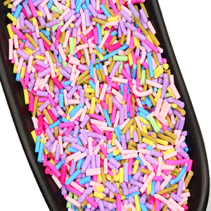 Küçük MOQ uzun silindirik polimer sıcak kil Sprinkles renkli DIY el sanatları için küçük sevimli plastik klei aksesuarları - Product Image 5
