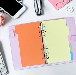 Carpeta A6 de 6 anillas A5, divisor de índice de Color de 6 agujeros, cubierta de papel de página, tapa dura para planificador de hojas sueltas, cuaderno, cuaderno
