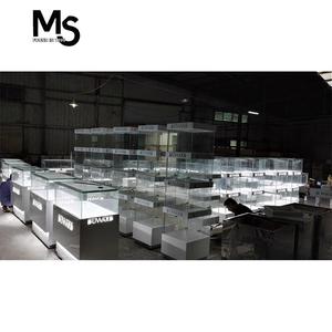 豪华发光二极管木制手表展示柜和现代金属香水展示架，适合商店珠宝商场使用 - Product Image 1
