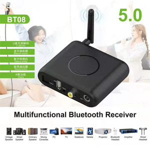 Optical Fiber Coaxial Digital to Analog Multifunctional Bluetooth <strong>Receiver</strong> BT08 Microphone Remote Control O <strong>Decoder</strong> - Product Image 2