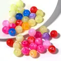 SOJI wholesale 6mm 8mm 10mm dual color round acrylic beads translucent plastic loose beads for jewelry making DIY Bracelets