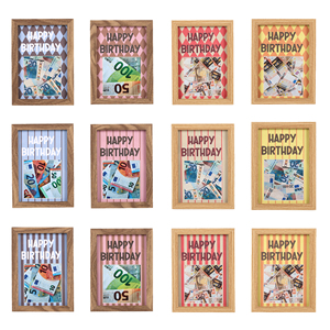 เสื่อพิมพ์ลายสุขสันต์วันเกิดกรอบรูป MDF ขนาด4x6นิ้วพร้อมแผ่นรองเปิดขนาด7x7ซม. สำหรับเป็นของขวัญเพื่อน - Product Image 6