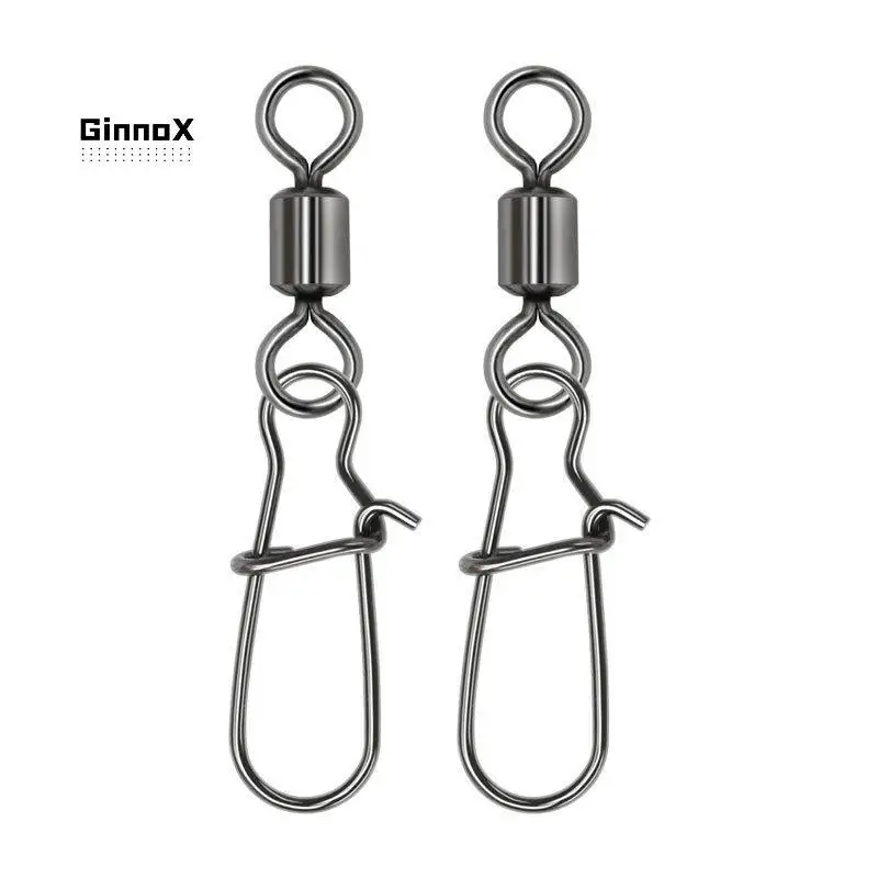 Ginnox bán buôn 50 cái/túi thép không gỉ cán kết nối phụ kiện cho fishhook lure xoay Snap