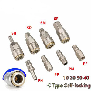 ข้อต่อนิวเมติก SP PP SM PM SH PH SF 10 20 30 40 C ชนิดล็อคตัวเองข้อต่อเชื่อมต่อแบบรวดเร็วสำหรับเครื่องอัดอากาศ - Product Image 2