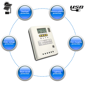 60A 80A 100A 120A LCD-und Dual-USB-Solar-PV-Regler 12V-24V-36V-<span class=keywords><strong>48V</strong></span> AUTO Solar laderegler Solar-PV-Batterie ladegerät