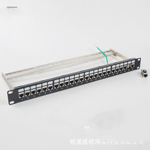 19 pulgadas con barra trasera extraíble 1U 24 puertos Cat8 Cat7 Cat6 Cat6A Cat5e STP Panel de conexión de red blindado - Product Image 2