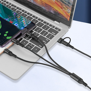 Cantell yüksek kalite çok fonksiyonlu veri kablosu 5 in 1 kablo USB A mikro tip c usb kablosu için tüm cep telefonları telefon - Product Image 4