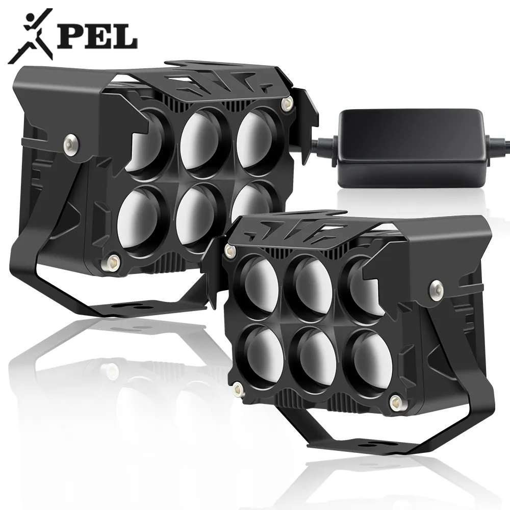 PEL Autozubehör 120 W 6 LENS weiß gelb Motorradbeleuchtungssystem Motorrad-LED-Lichter