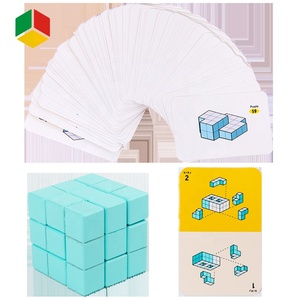 QS Toy Kid Education Toy Colored Wooden Preschool Puzzle Game <strong>Building</strong> Model <strong>Blocks</strong> Easy 3D <strong>Pattern</strong> Play Brick Tower - Product Image 2