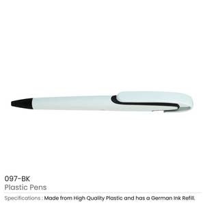 高品质定制标志廉价白色按钮塑料笔，夹子下有彩色设计 - Product Image 2