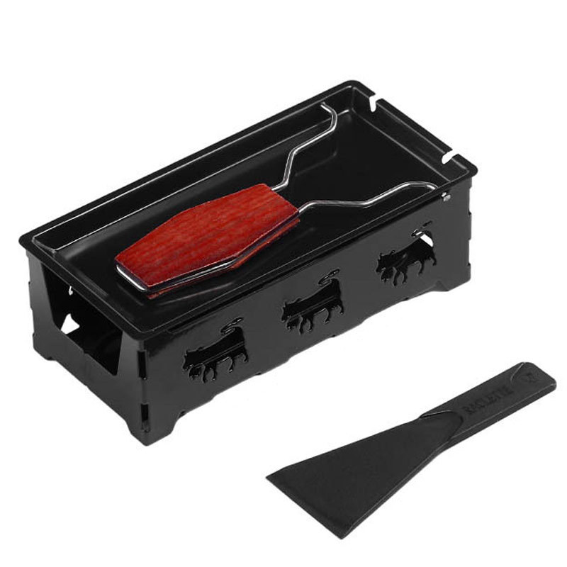 Black with wooden handle