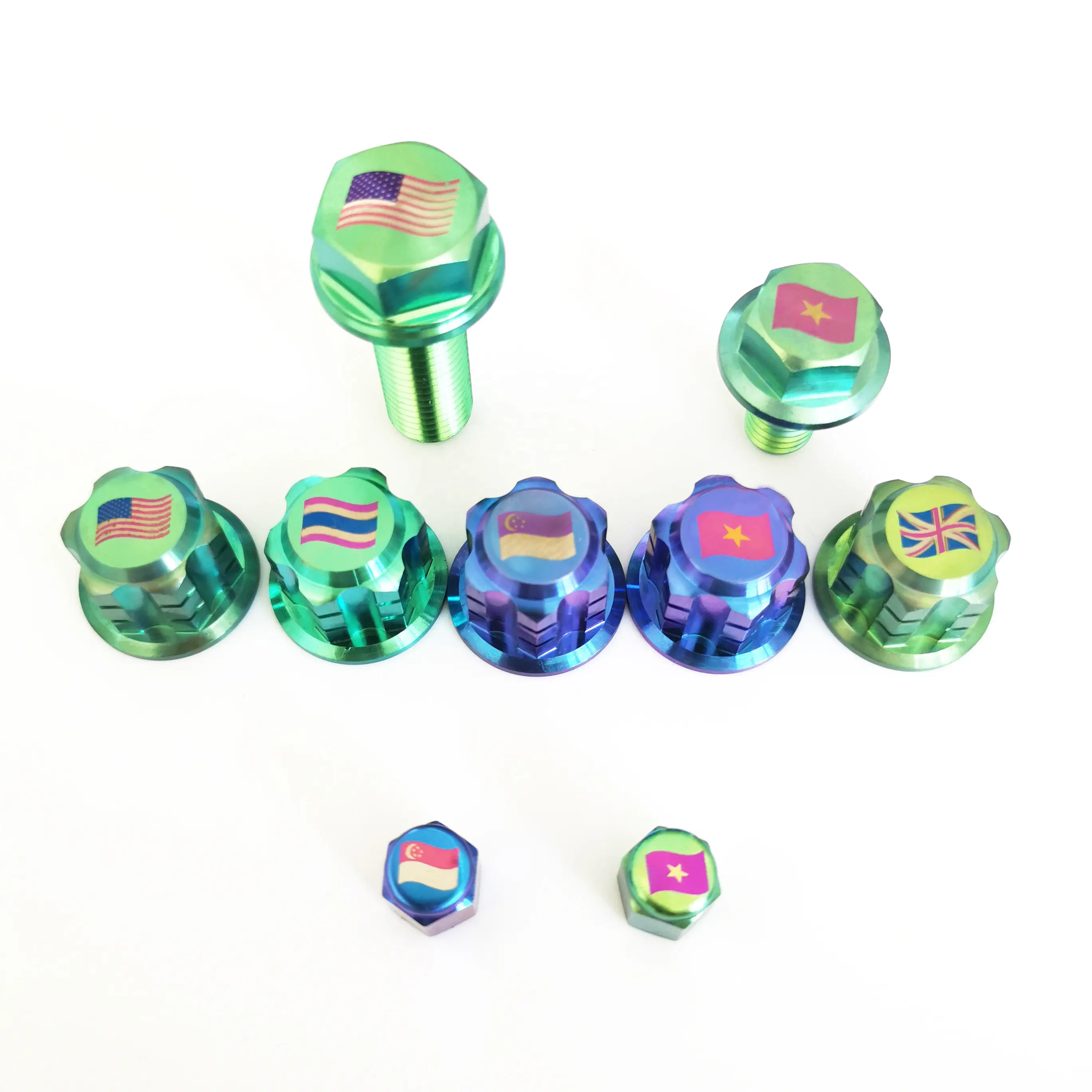 TITST Factory price titanium screws M10 titanium bolt GR5 colorful titanium flange bolts with Customized logo