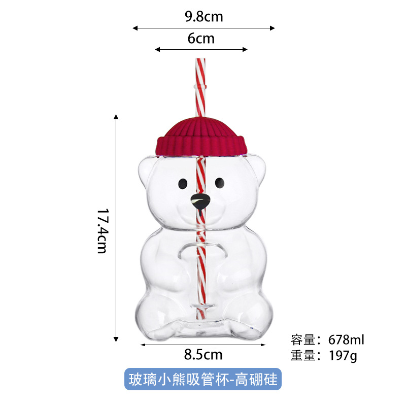 Gobelet en verre borosilicate haute qualité - Chapeau rouge