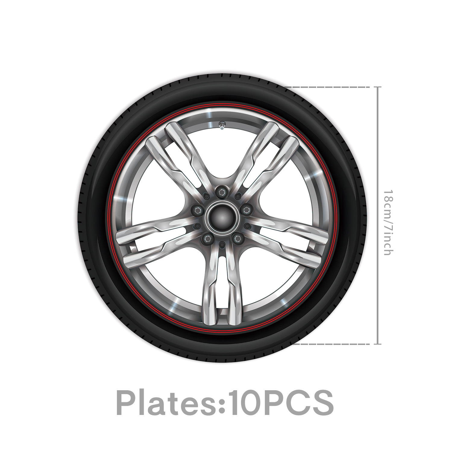 Negro 7 pulgadas * 10 piezas