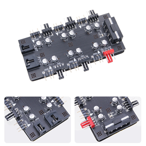 Atenuación de Control de temperatura de regulación de velocidad Combo 12V 4pin 5V 3pin pequeño 4pin RGB ventilador PWM controlador de Hub - Product Image 3