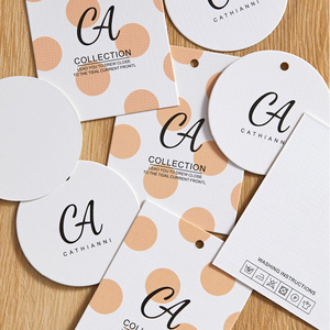 Etiquetas colgantes de logotipo propio con impresión personalizada barata para ropa Etiquetas colgantes compostables con cuerda - Product Image 3