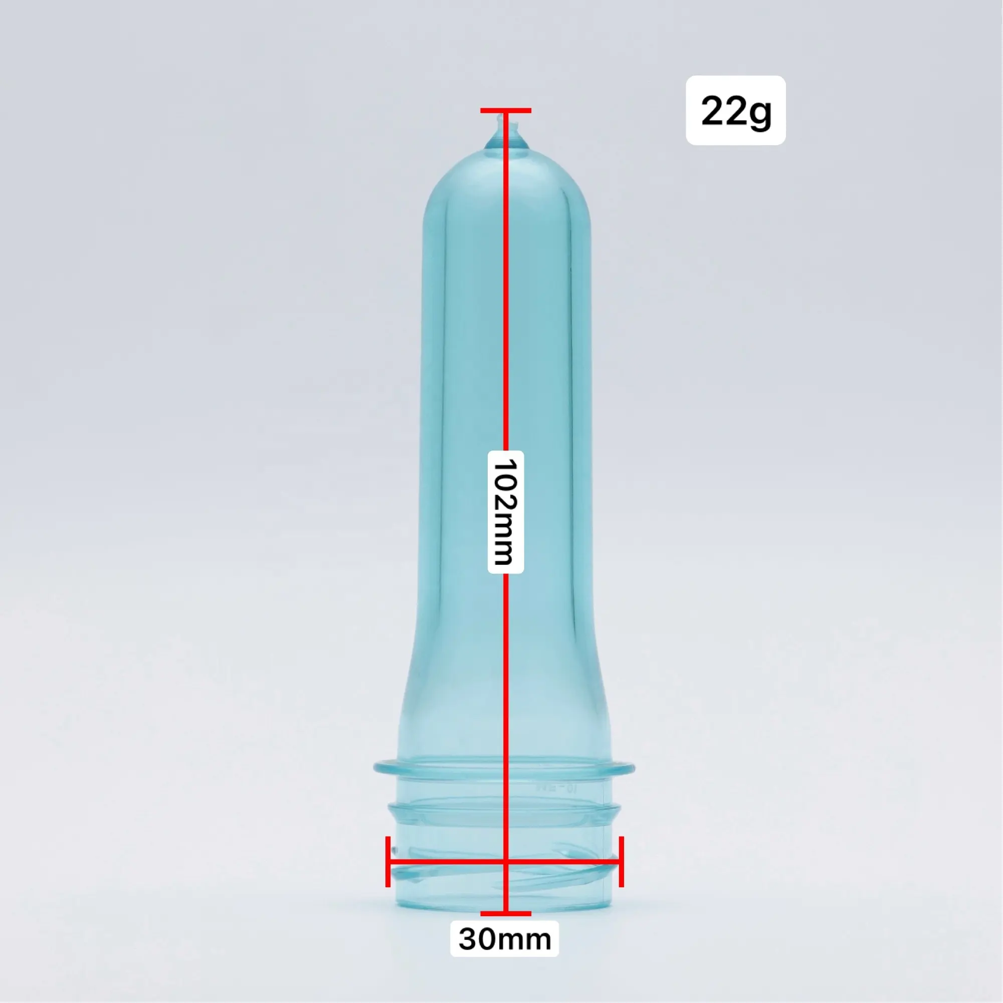 Sıcak satış gıda sınıfı 1L plastik saf su şişeleri için 3025 uzun boyun 22g Pet Preform