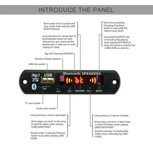 Audio <strong>Kit</strong> Bluetooth <strong>FM</strong> Radio <strong>Kit</strong> Diagram Micro TF Card Mini PCB USB MP3 Player Circuit Board - Product Image 2