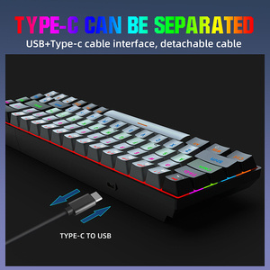Teclado mecánico para juegos de 68 teclas con retroiluminación múltiple RGB de dos colores con cable Teclado mecánico con cable Soporte para impresión LOGOTIPO - Product Image 3