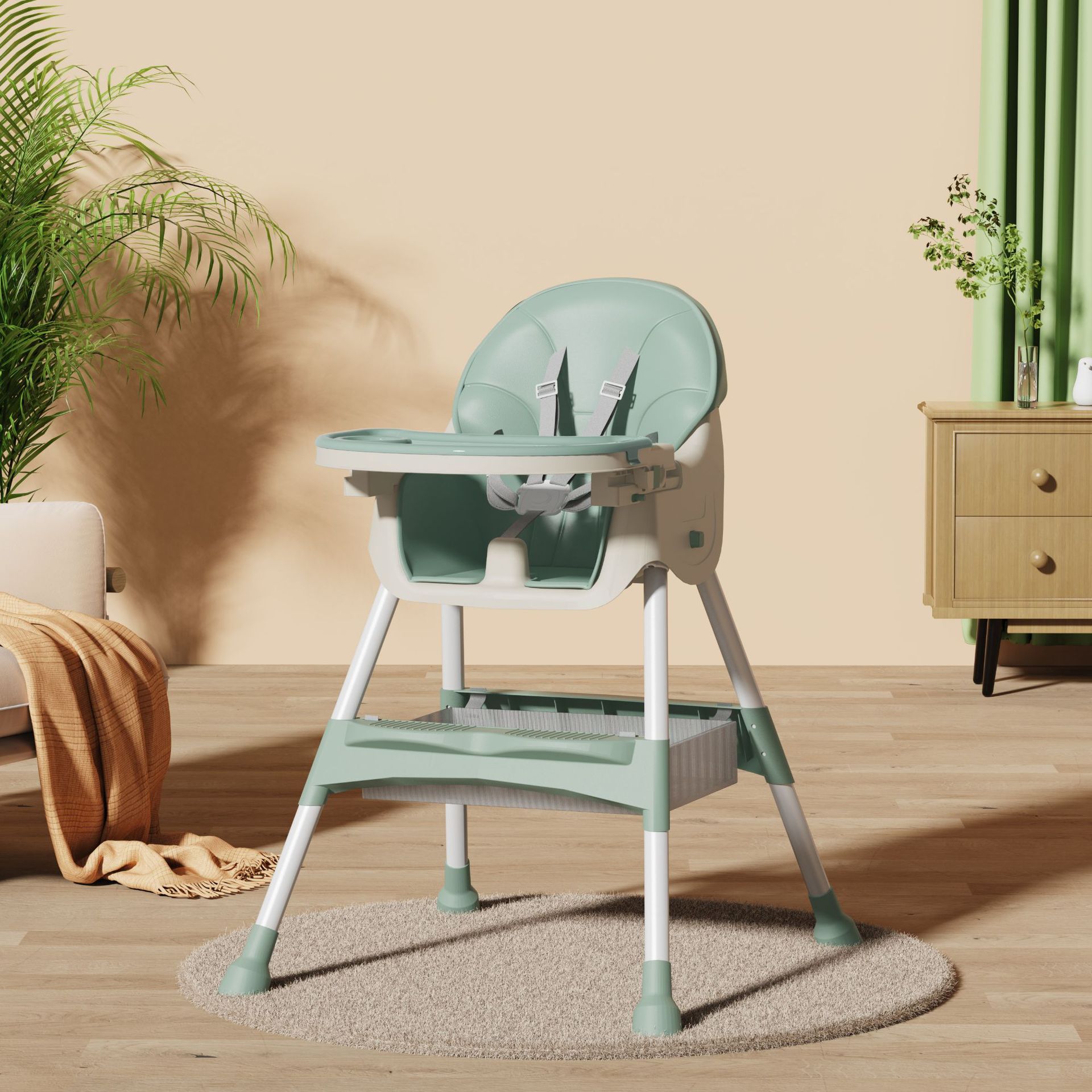 Green wheel-free seat cushion