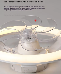 Ventilador de techo inteligente Bluetooth De 48cm y 18,9 pulgadas con cabezal oscilante de 360 °, luz LED regulable, enchufe de Control remoto, luz de ventilador - Product Image 6