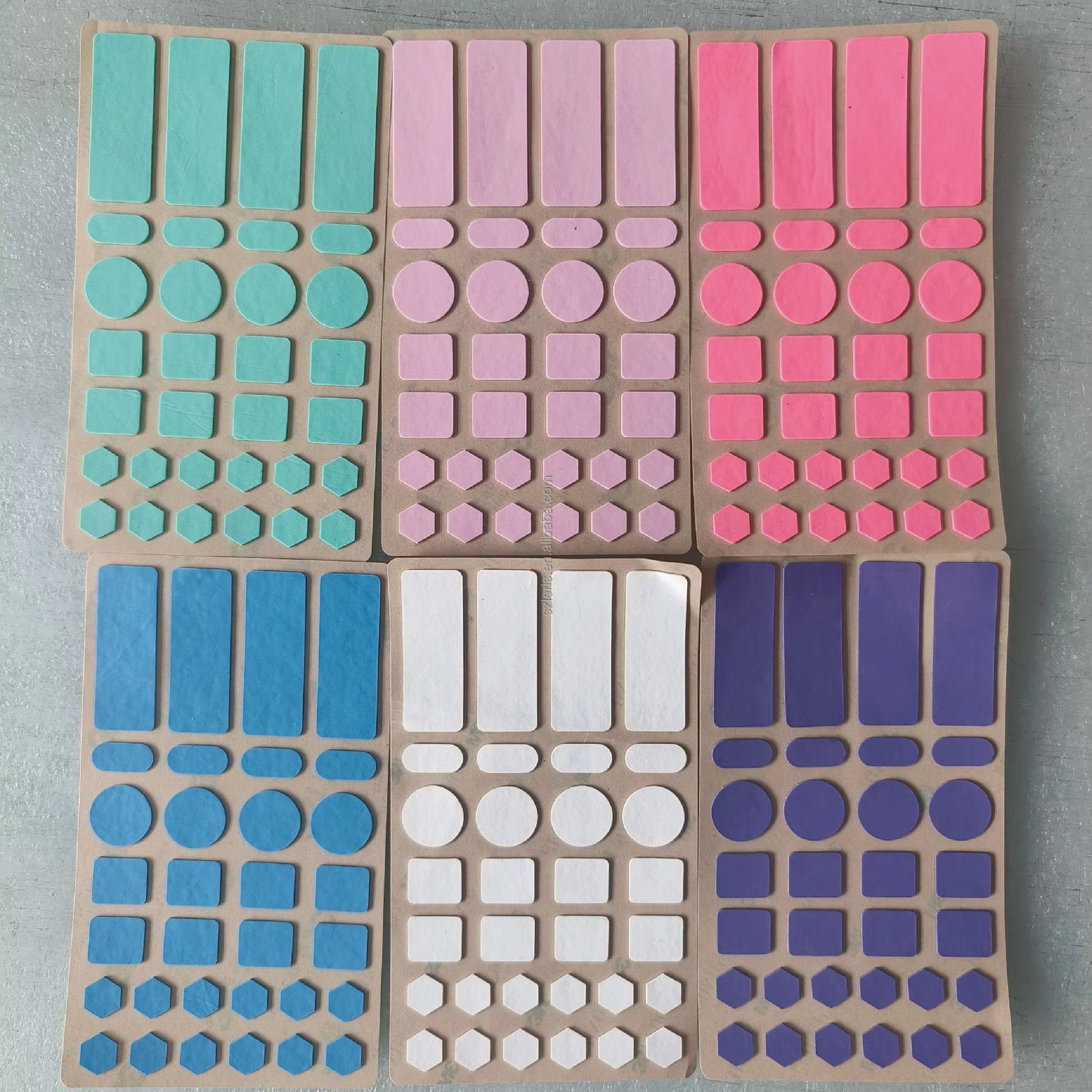 White - green - pink - rose red - blue - Purple