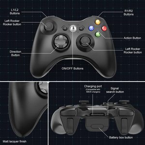 2.4G kablosuz kablosuz Video oyunu aksesuarları Xbox 360 Xbox360 konsolu için Game Controller Joystick Gamepad De kontrol - Product Image 3
