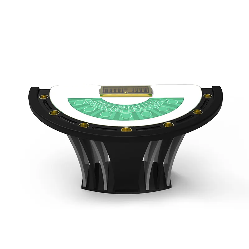 Table de Poker de Blackjack Table de Poker de demi-cercle de Casino avec le plateau de jetons table de blackjack de conception de demi-cercle