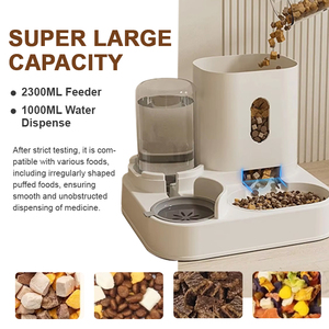 Hutumi Nieuwe Binnenhuisdierproduct Automatische Kattenvoer Waterdispenser Set Zwaartekracht Huisdier Zelfvoeder Voor Kleine Middelgrote Katten Honden Binnenshuis - Product Image 2