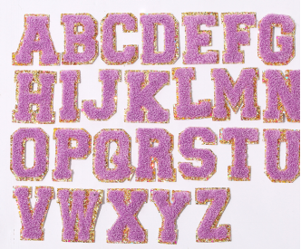 Lettera di ciniglia lilla (A-Z)
