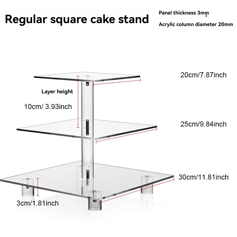 Présentoir à gâteau carré standard