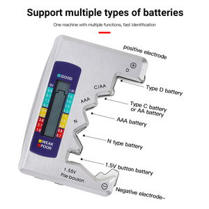 เครื่องทดสอบแบตเตอรี่สากลจอ LCD,เครื่องทดสอบความจุแบตเตอรี่ดิจิทัลเครื่องมือวิเคราะห์ความจุของแบตเตอรี่ C D N AA AAA 9V 1.5V - Product Image 2