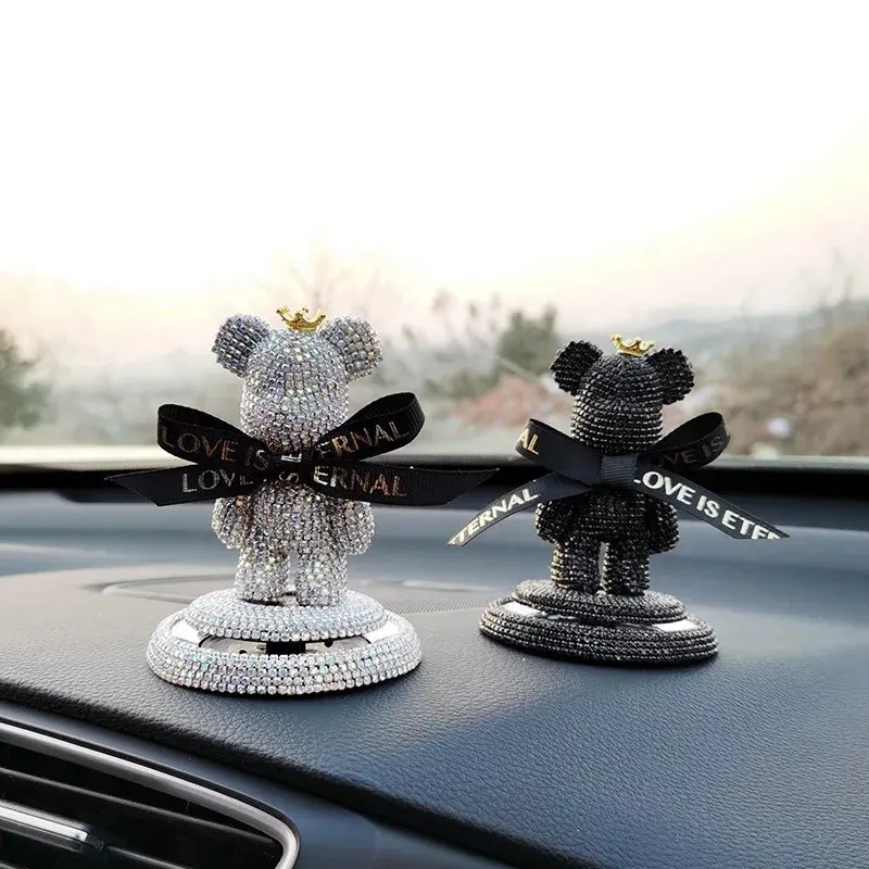 Orso corona creativo simpatico cartone animato strass di diamanti orsi aroma decorazione auto accessori di decorazione fresca
