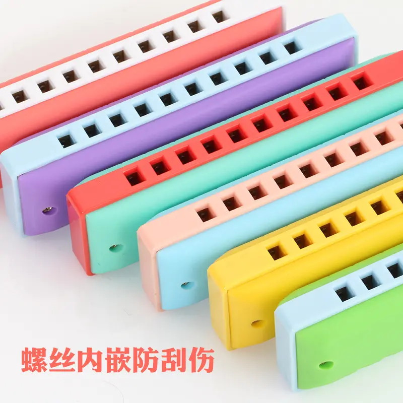 Renkli ABS mini çocuk oyuncakları müzikal oyuncaklar müzik aletleri çocuklar için 10 delik anahtar armonika