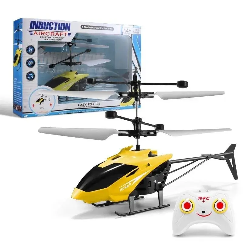 QY-Mini helicóptero teledirigido con luz para niños, Avión de juguete con Control remoto