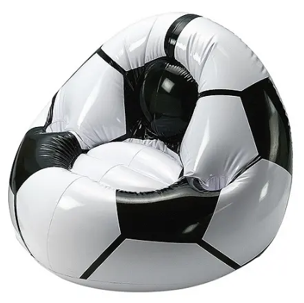 Tek şişme sandalye futbol topu şekli şişme tembel futbol kanepe hava yastığı kamp için