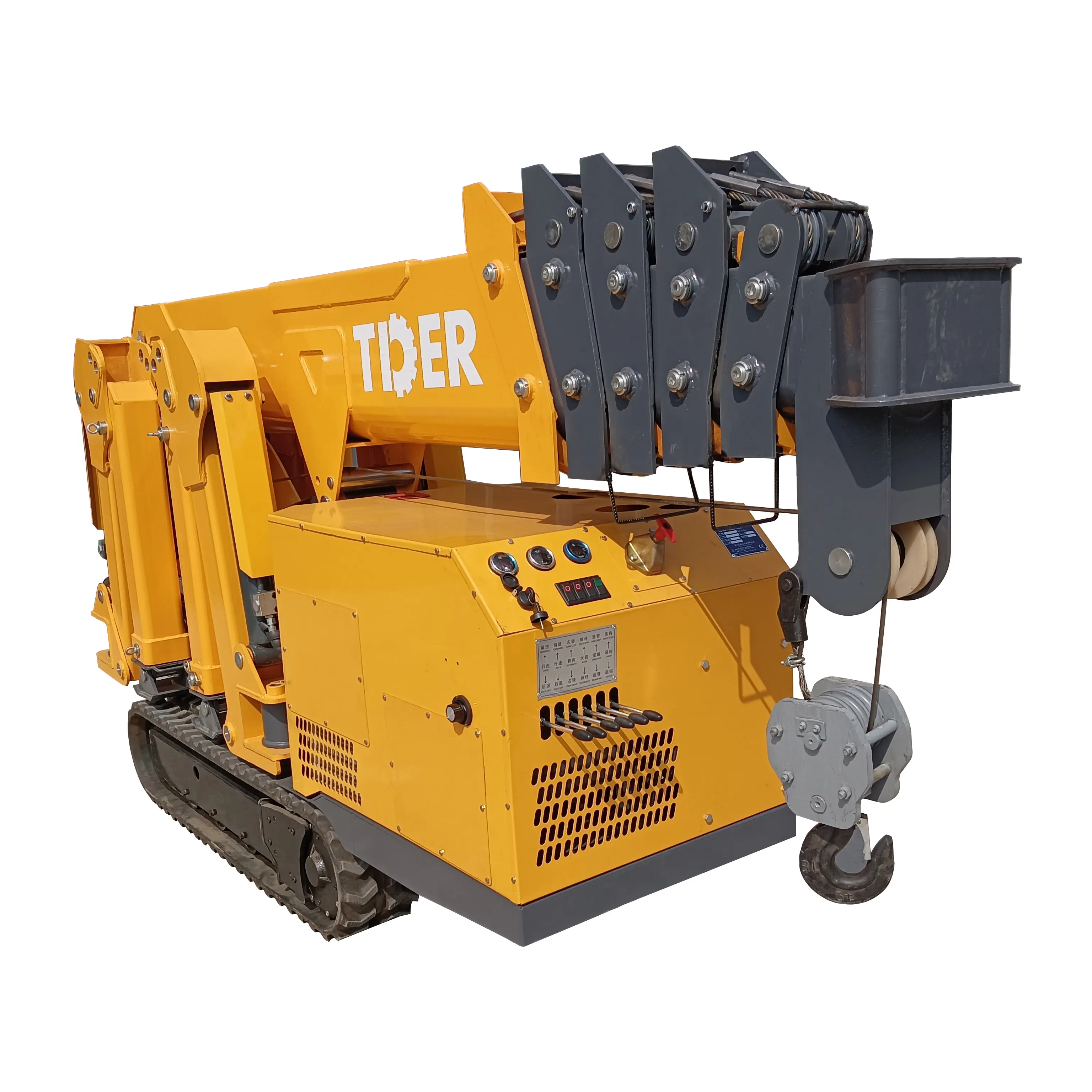 Tder 5ton ยกแมงมุมขนาด14เมตร, เครนแมงมุมแบบติดตามขนาดกะทัดรัด5ตันพร้อมรีโมทคอนโทรลเสริม