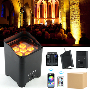 Uplight boda LED recargable DMX escenario inalámbrico alimentado por batería 6 en 1 RGBWA + UV 6*18W Par evento disco DJ bar controlador IR - Product Image 1