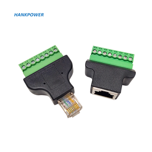 网络RJ45以太网8p8c公到8针8 P 8针AV端子螺钉适配器