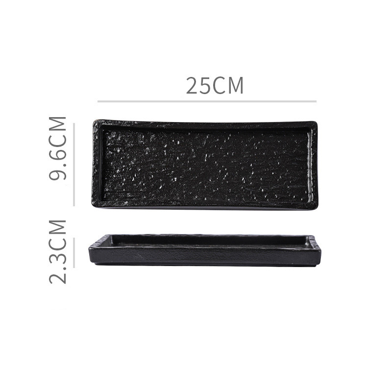 Plato rectangular de 10 pulgadas - Negro