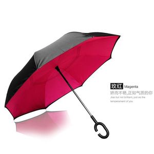 防风倒倒车车伞防紫外线大C型手柄双层贴雨伞 - Product Image 6